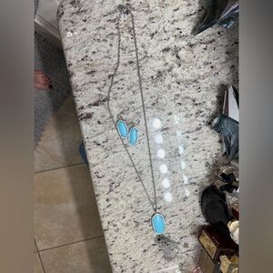 Kendra Scott Silver Necklace with Blue Stones
